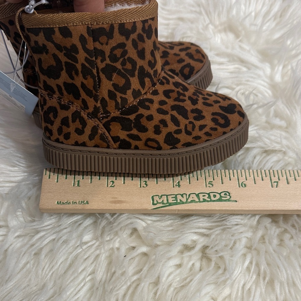 NWT Kids Leopard Print Winter Boots - Brown - Picture 7 of 7